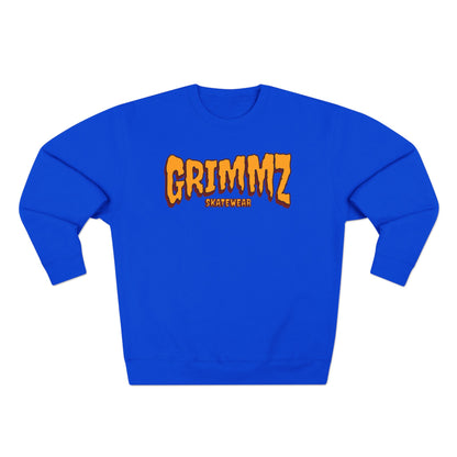 Grimmz Crewneck Sweatshirt — Bold Orange Logo Streetwear
