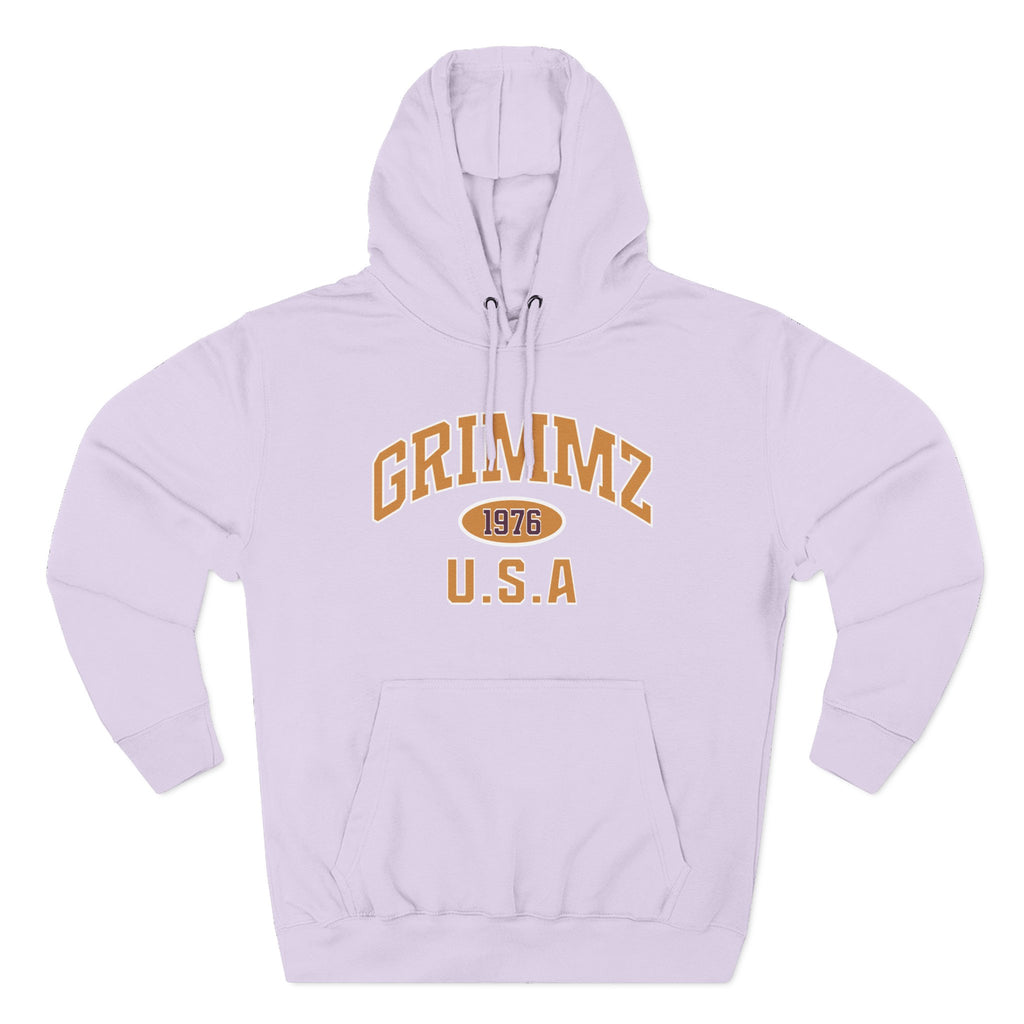 Grimmz 1976 U.S.A. Hoodie — Vintage Collegiate Fleece Pullover