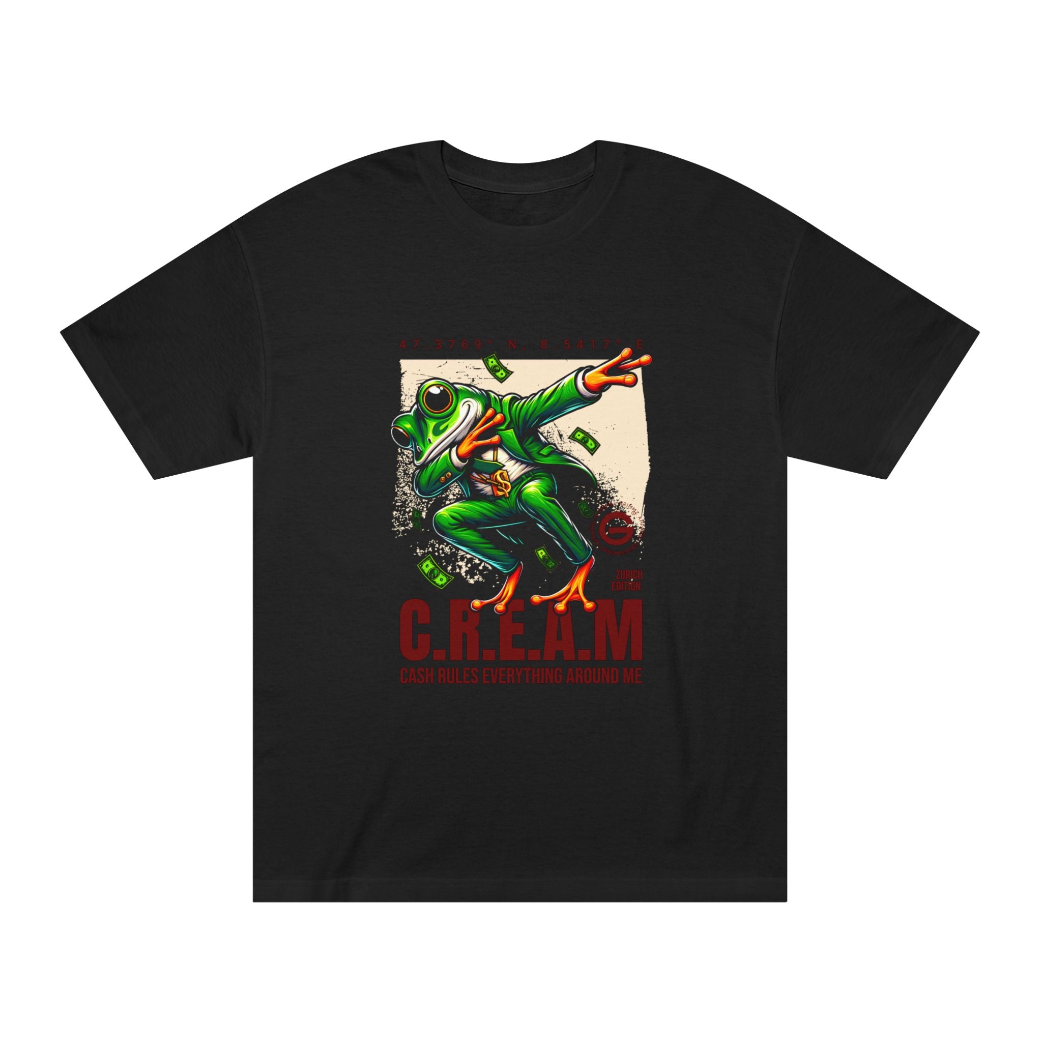 C.R.E.A.M. Frog Graphic Tee — 'Cash Rules Everything Around Me' Streetwear T-Shirt