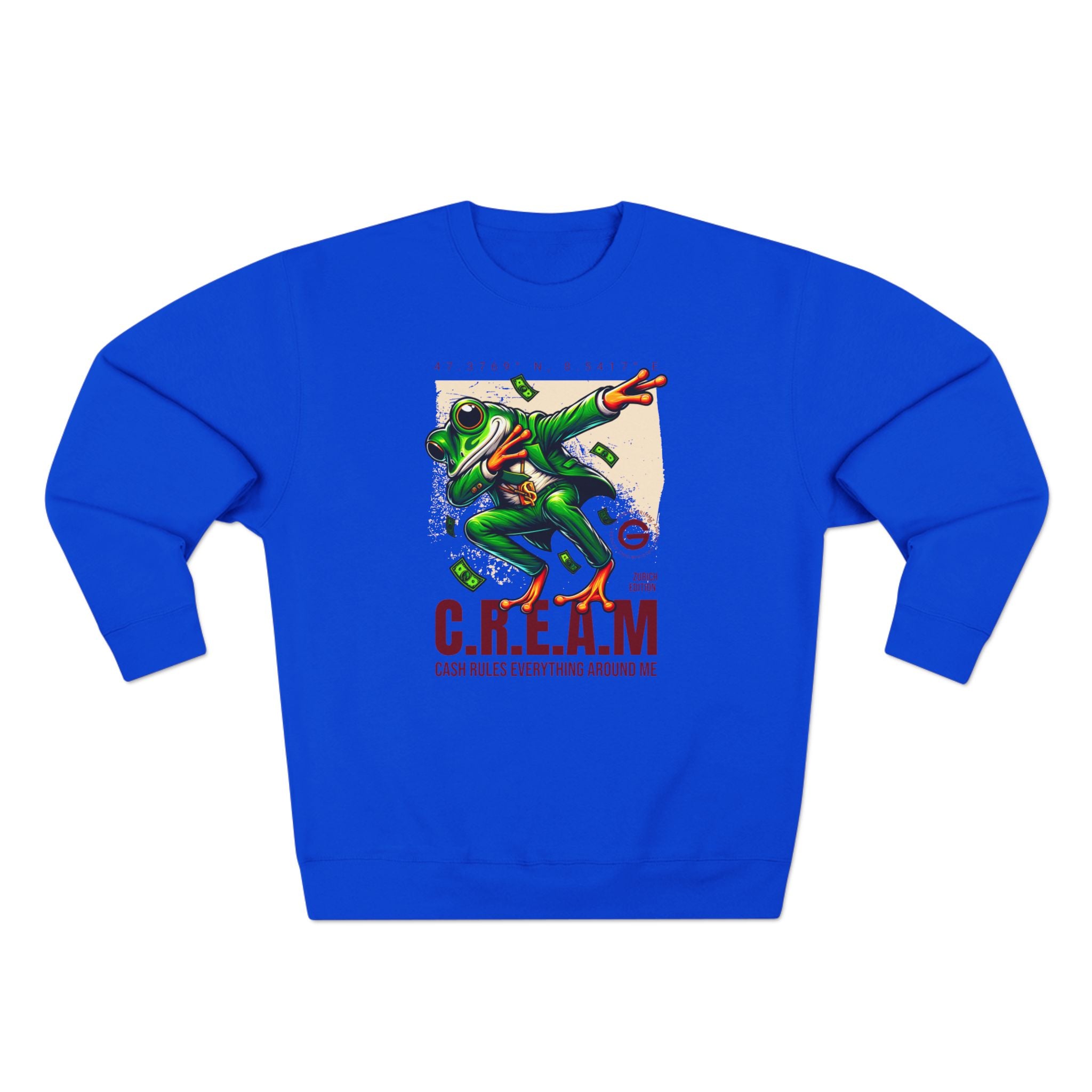 C.R.E.A.M. Frog Crewneck Sweatshirt – 'Cash Rules Everything Around Me' Graphic