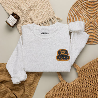 Burger Logo Sweatshirt — 'BROO Burgers' Retro Fast Food Crewneck