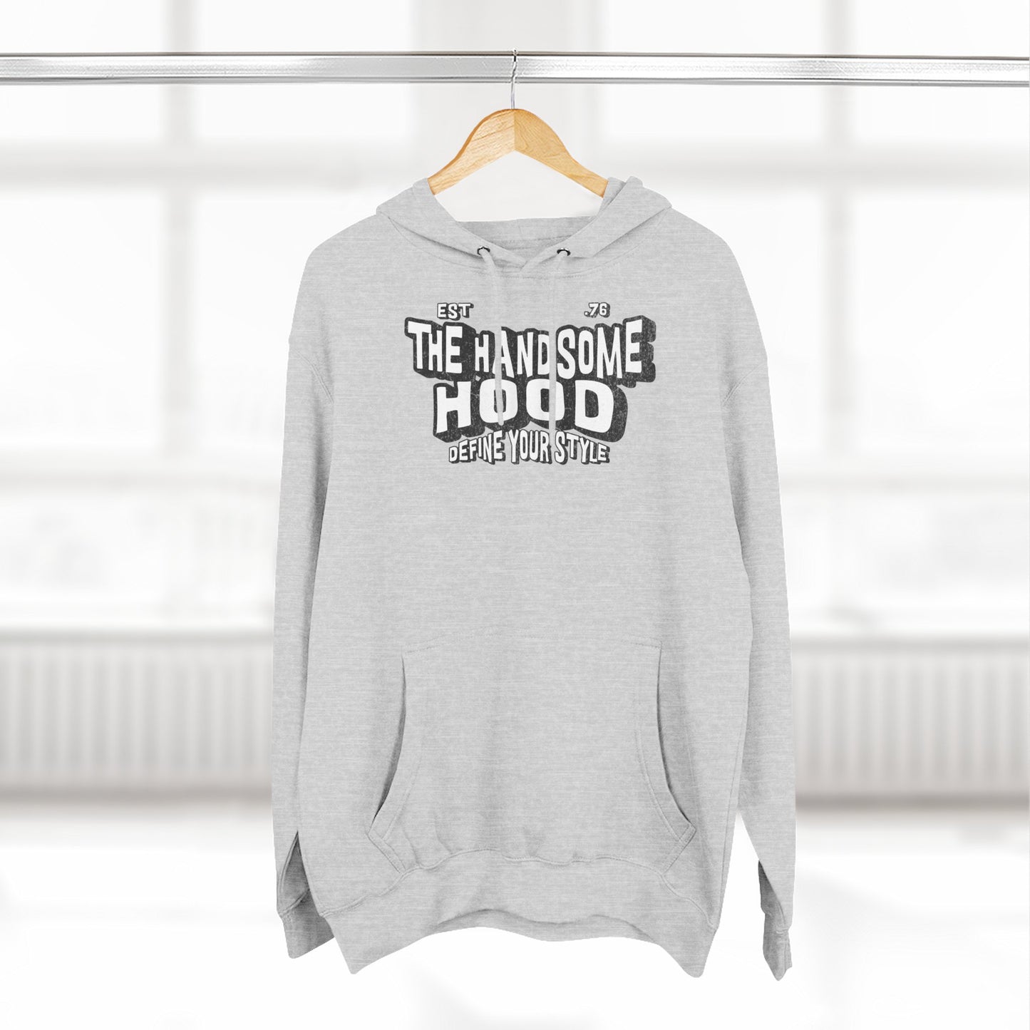 The Handsome Hood Fleece Hoodie - Retro Script Graphic Pullover