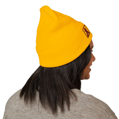 Minimalist Bear Patch Cuffed Beanie