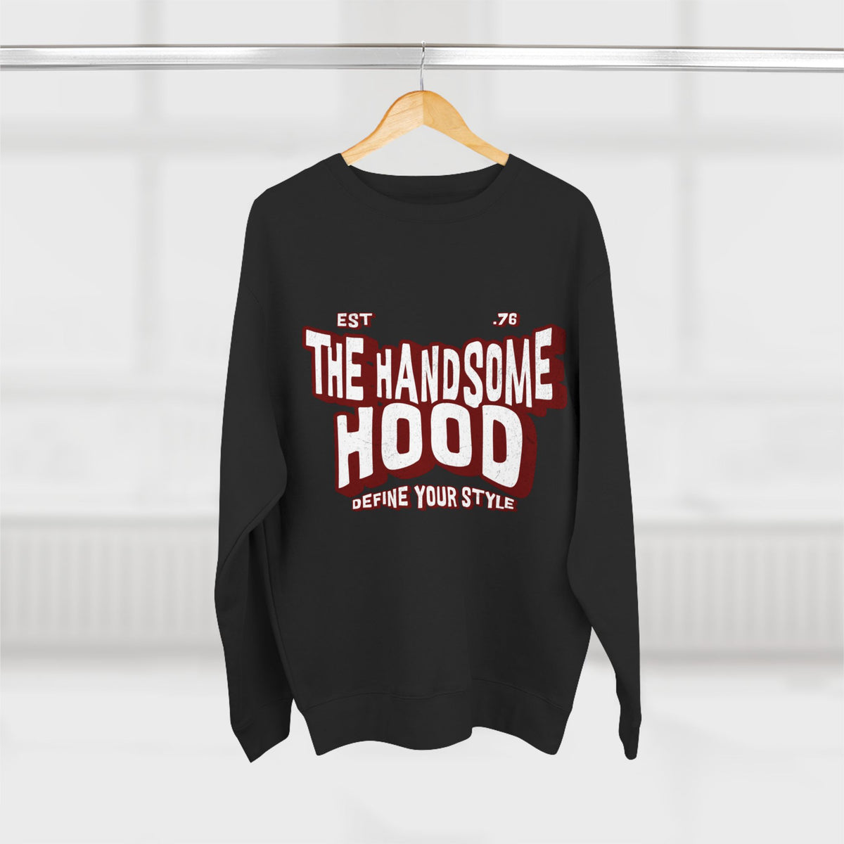 Crewneck Sweatshirt — "The Handsome Hood" Retro Script Pullover