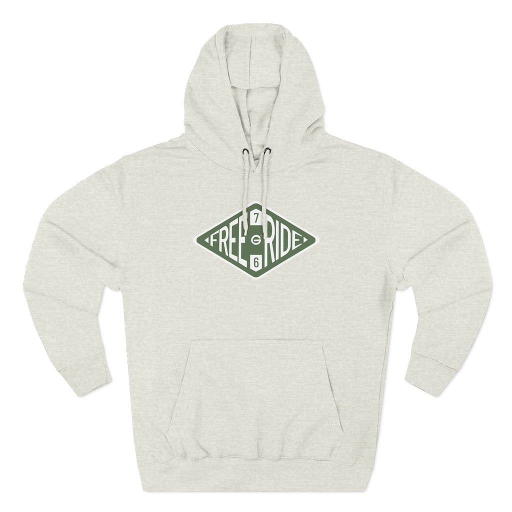 Free Ride Pullover Hoodie — Vintage Diamond Skate/Surf Logo Fleece