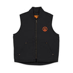 Embroidered Duck Cloth Work Vest — Durable Washed Canvas Utility Vest