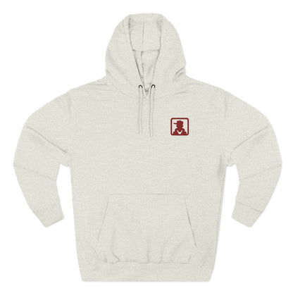 Minimalist Red Silhouette Fleece Hoodie