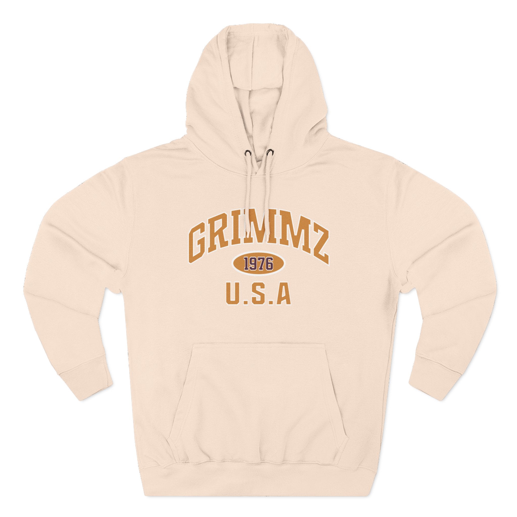Grimmz 1976 U.S.A. Hoodie — Vintage Collegiate Fleece Pullover