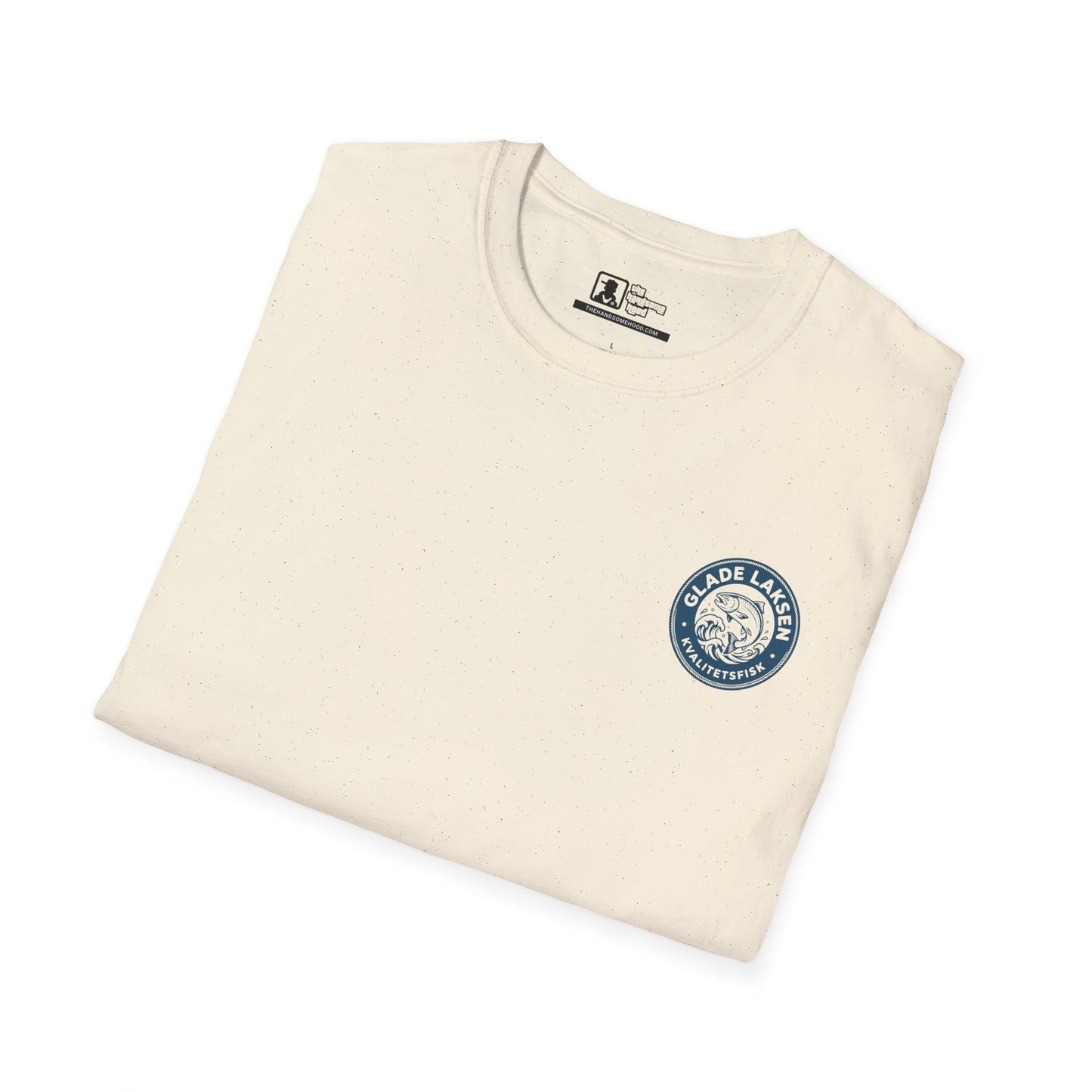 Glade Laksen Kvalitetsfisk T-Shirt — Vintage Salmon Fishing Tee