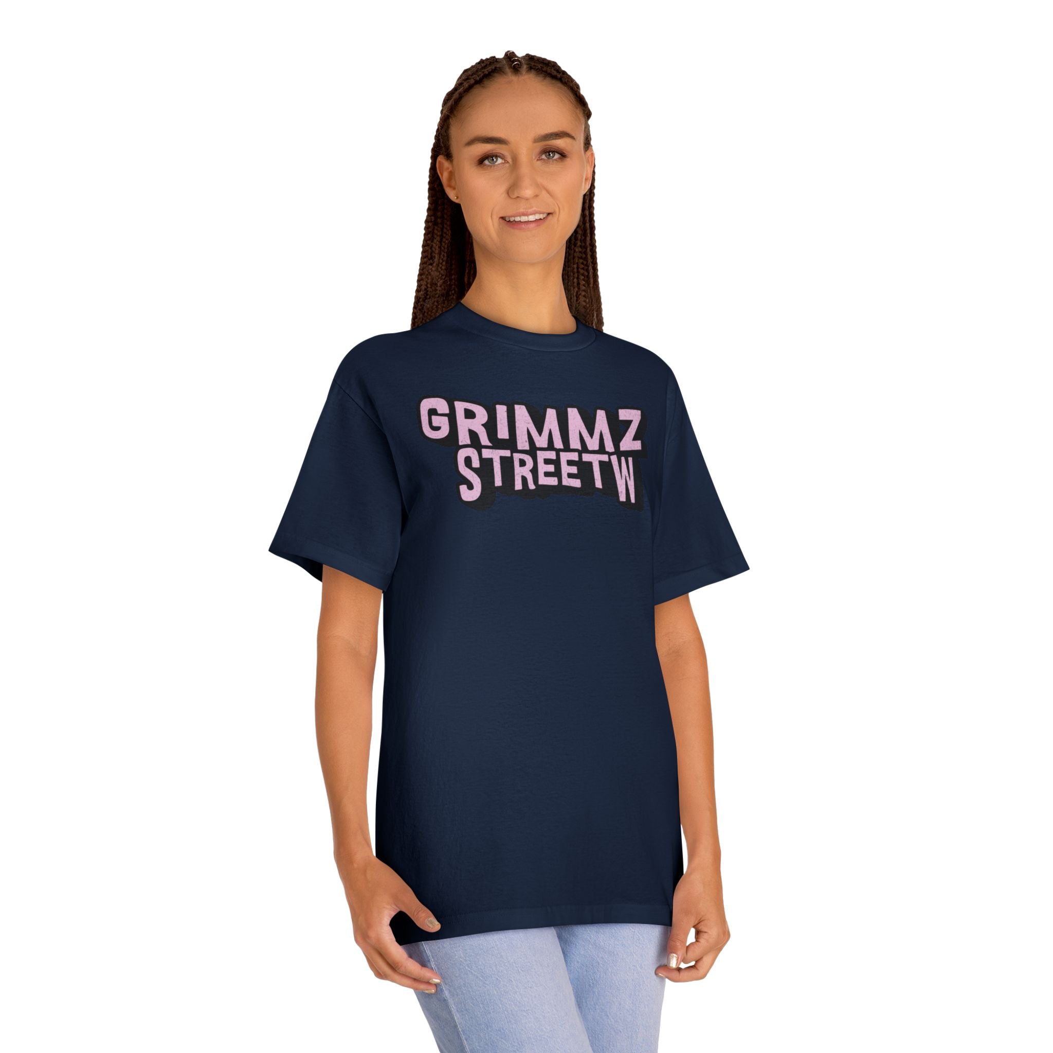 Grimmz Streetwear Tee — Pink Graffiti Logo T-Shirt