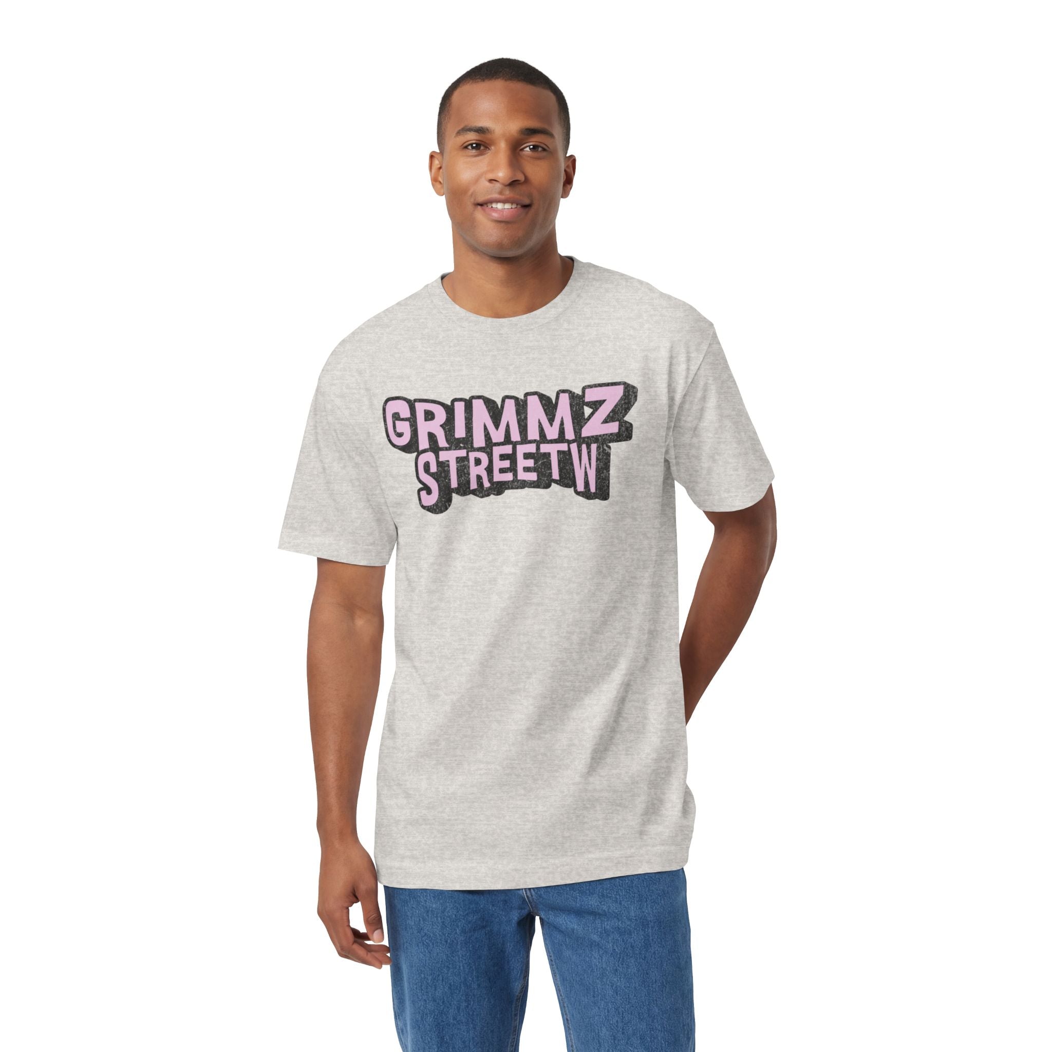 Grimmz Streetwear Tee — Pink Graffiti Logo T-Shirt