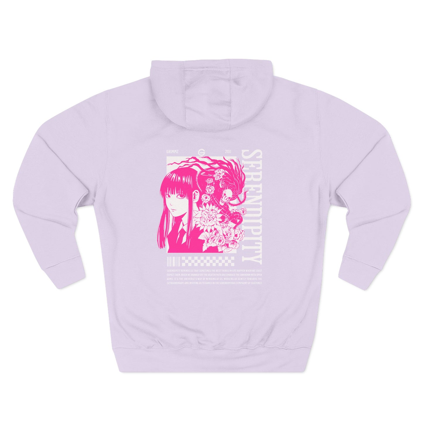 Pink Anime Girl Fleece Hoodie