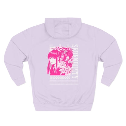 Pink Anime Girl Fleece Hoodie