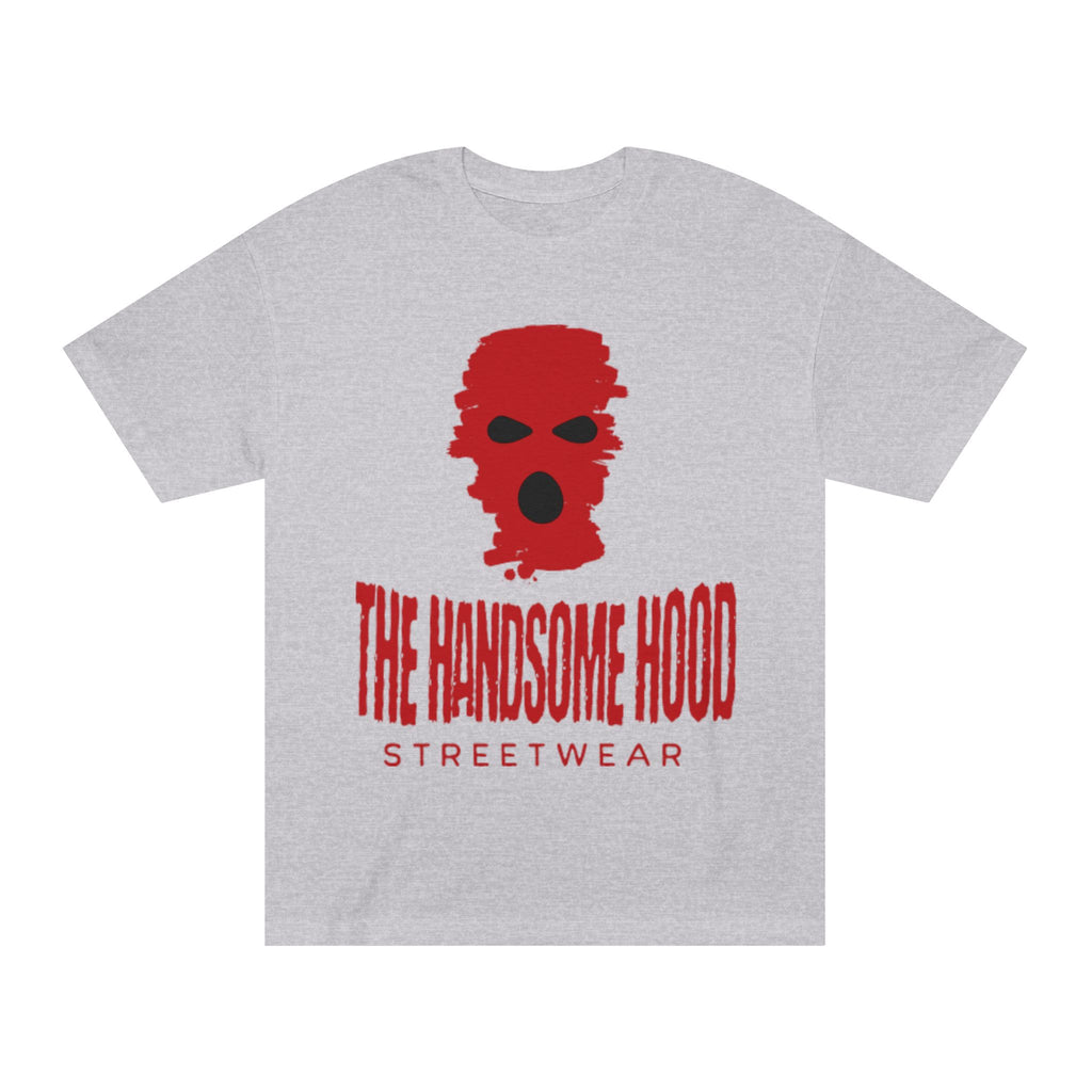 The Handsome Hood Streetwear Tee — Red Balaclava Graphic T-Shirt