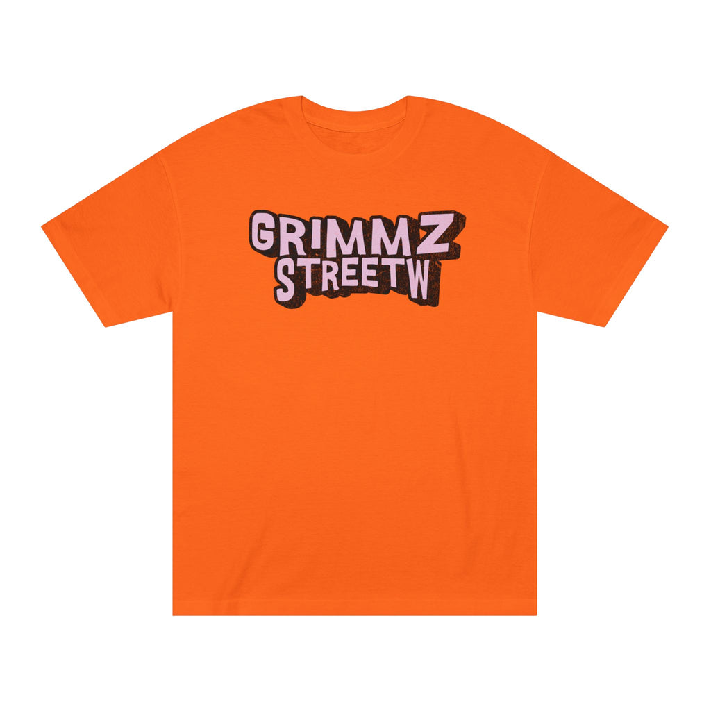 Grimmz Streetwear Tee — Pink Graffiti Logo T-Shirt