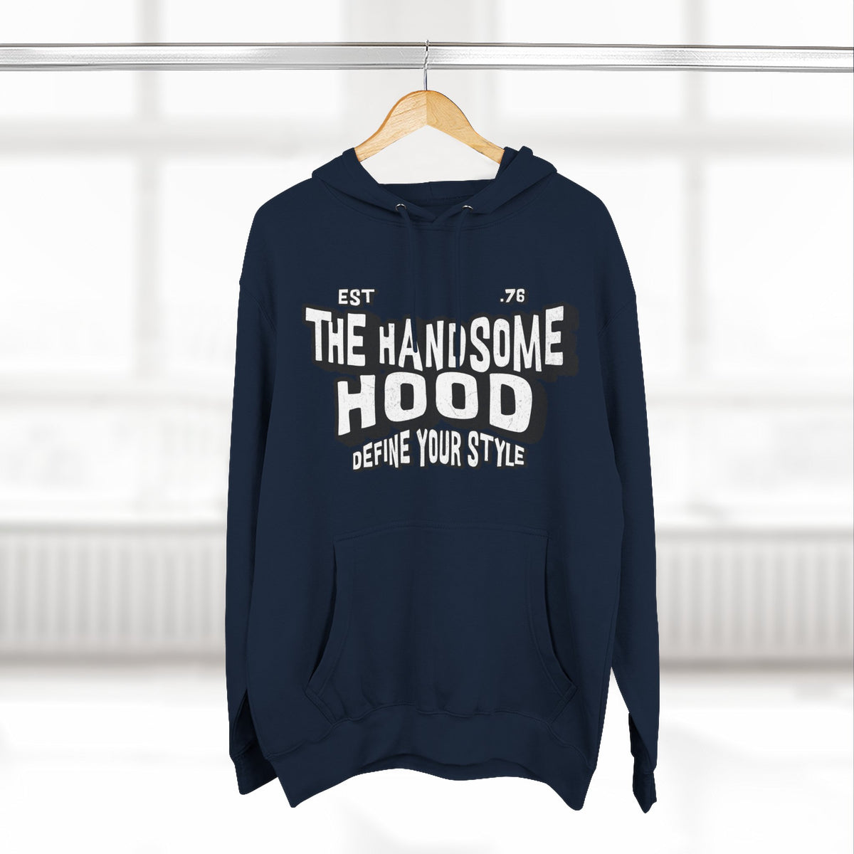 The Handsome Hood Fleece Hoodie - Retro Script Graphic Pullover