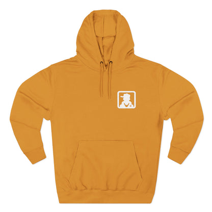 Minimal White Pocket Logo Hoodie