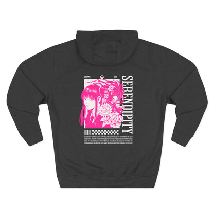 Pink Anime Girl Fleece Hoodie