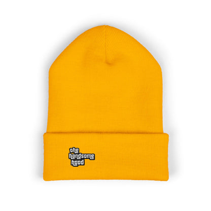 Minimalist White Logo Knit Beanie