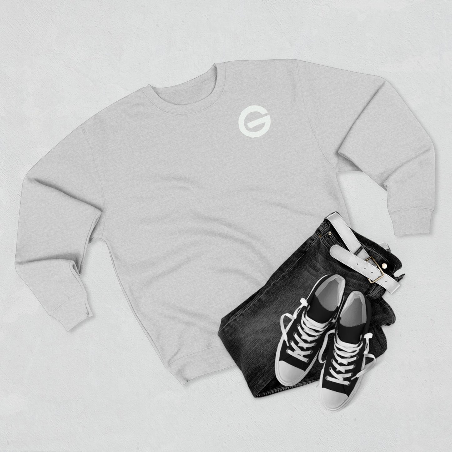 Skeleton Skate Crewneck Sweatshirt — "Fall Seven Ride Eight" Graphic