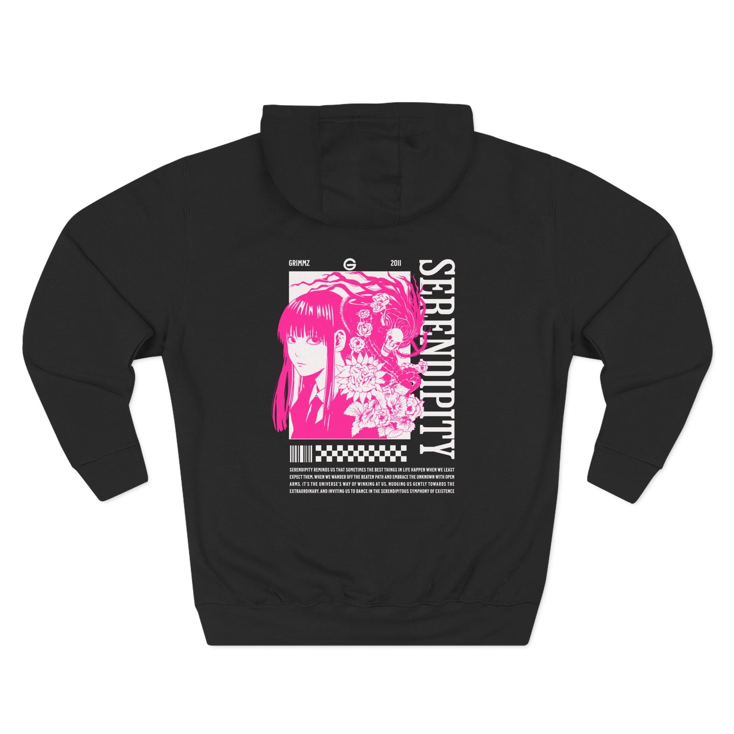 Pink Anime Girl Fleece Hoodie