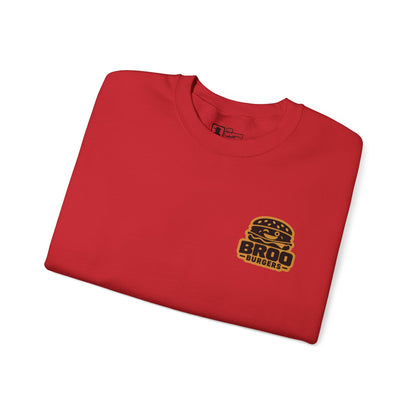 Burger Logo Sweatshirt — 'BROO Burgers' Retro Fast Food Crewneck