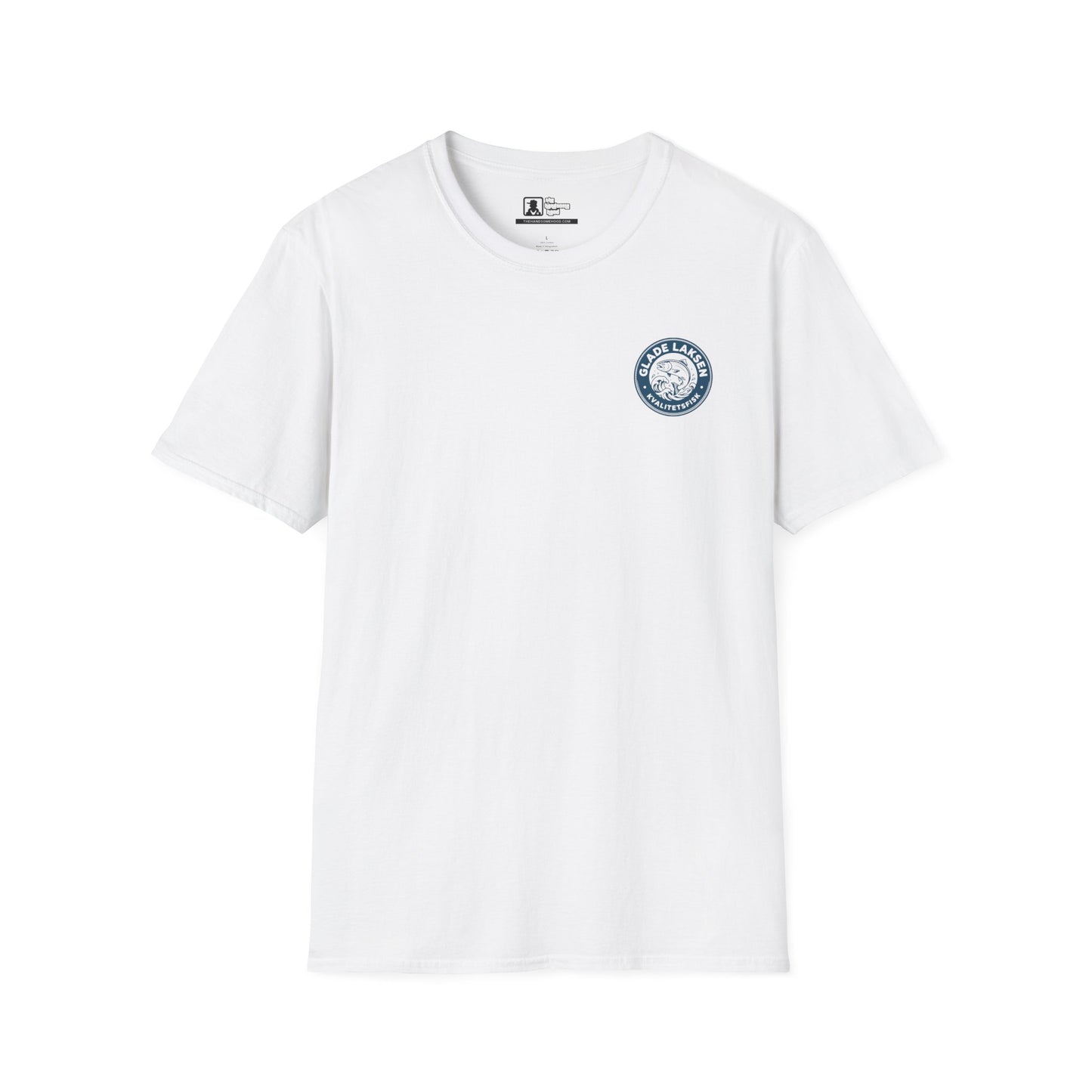 Glade Laksen Kvalitetsfisk T-Shirt — Vintage Salmon Fishing Tee