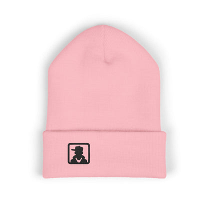 Embroidered Detective Silhouette Cuffed Beanie