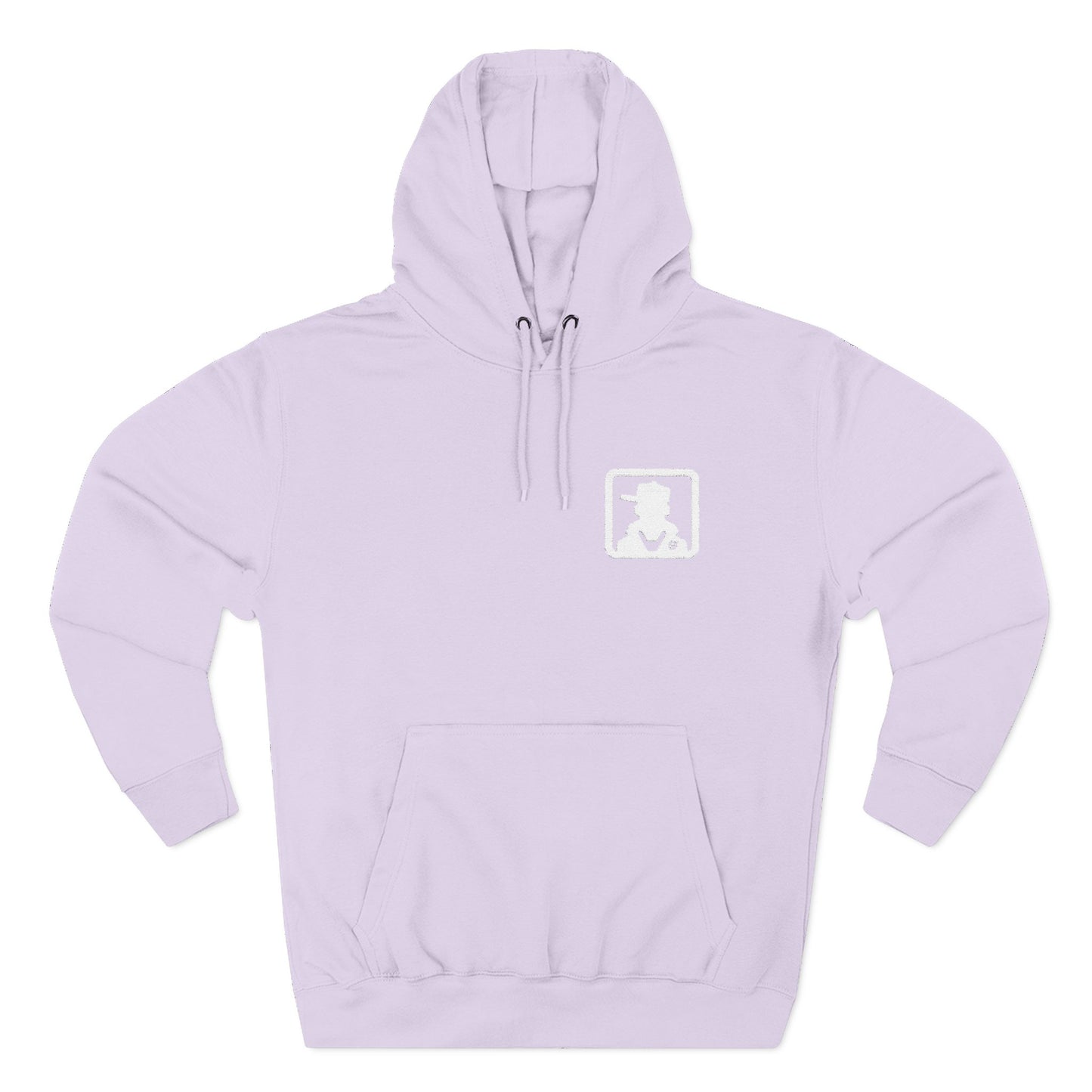 Minimal White Pocket Logo Hoodie