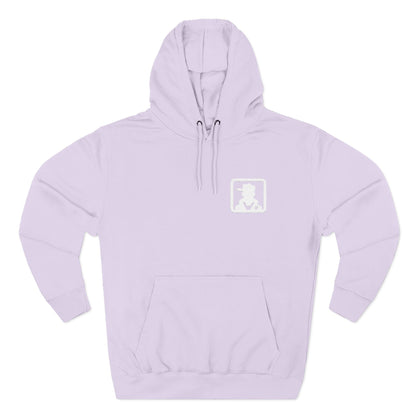 Minimal White Pocket Logo Hoodie