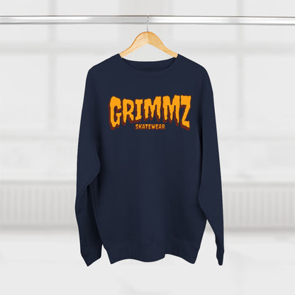Grimmz Crewneck Sweatshirt — Bold Orange Logo Streetwear