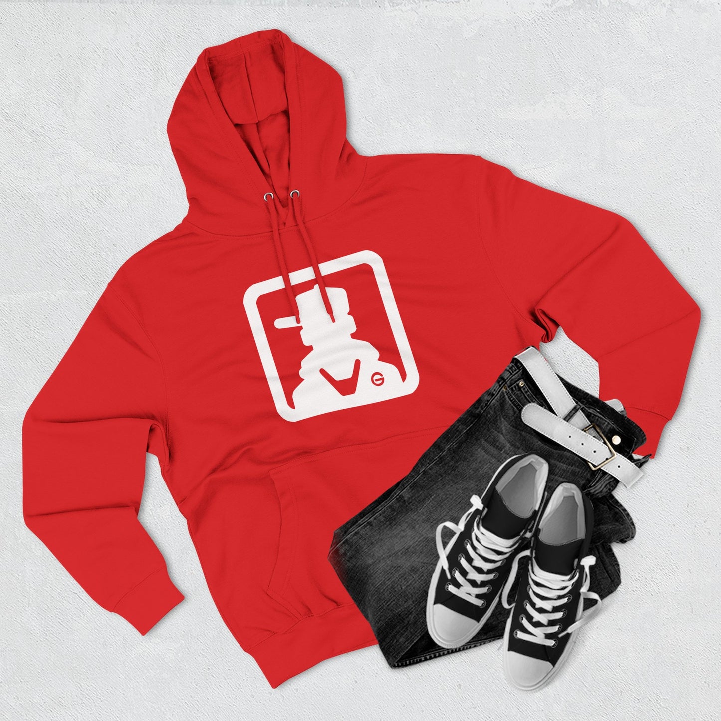 Minimal Square Logo Fleece Hoodie