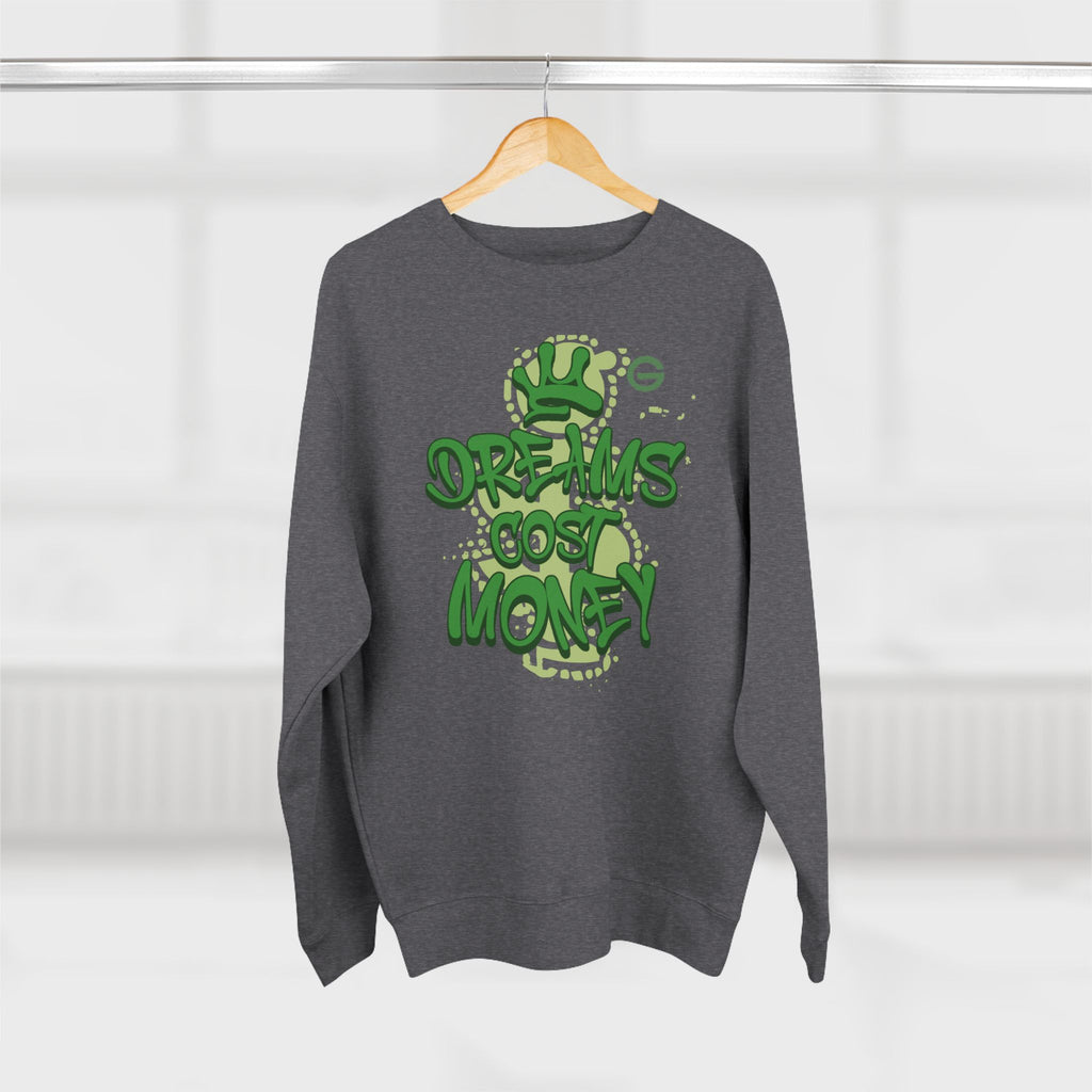 Dreams Cost Money Crewneck Sweatshirt – Green Graffiti Money Graphic