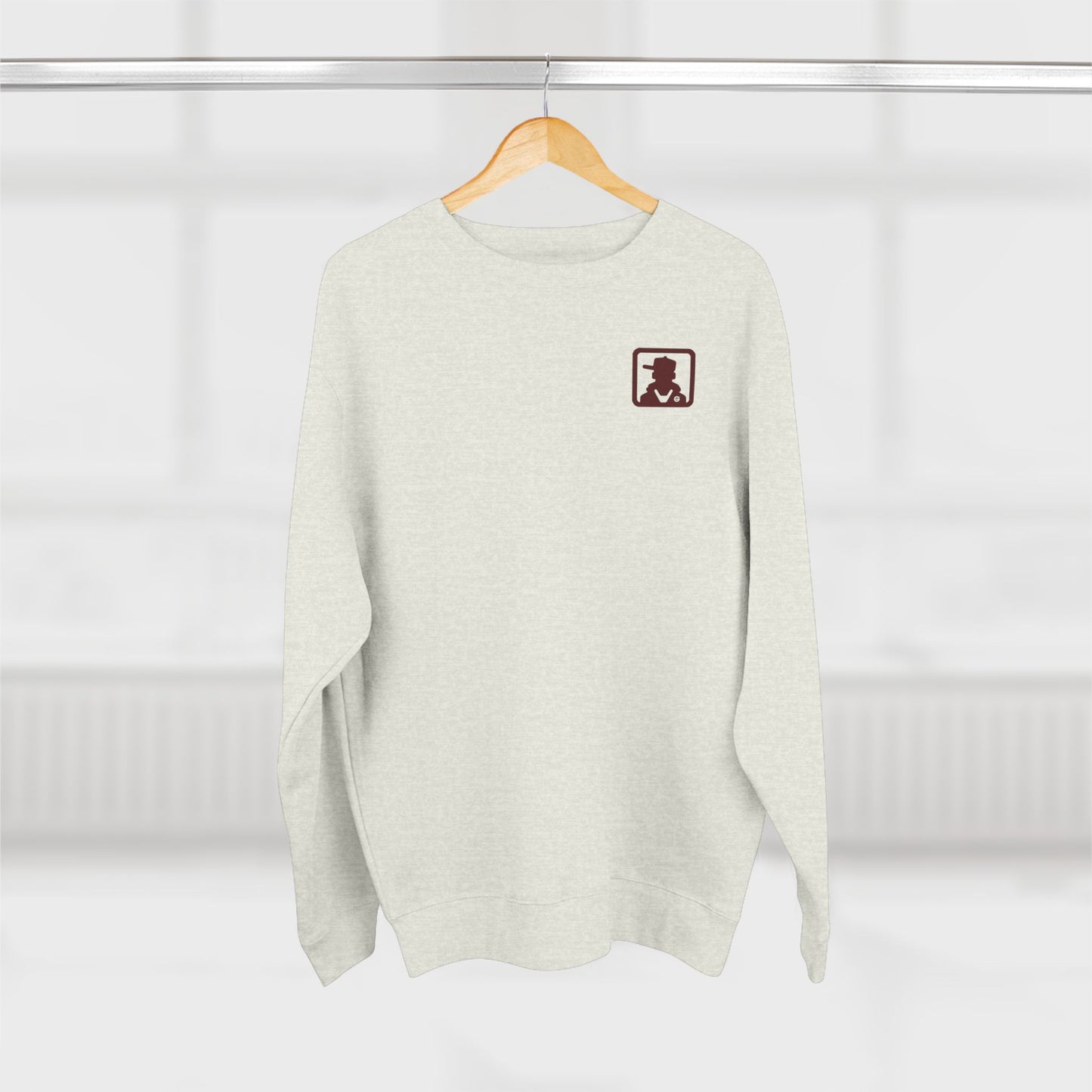 Minimalist Pocket Logo Sweatshirt — Small Vintage Silhouette Crewneck