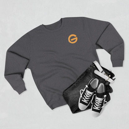 Minimal Logo Crewneck Sweatshirt — Small Orange 'G' Chest Emblem