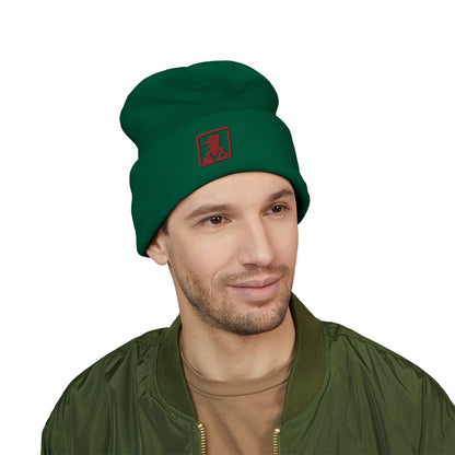 Minimalist Bear Patch Cuffed Beanie