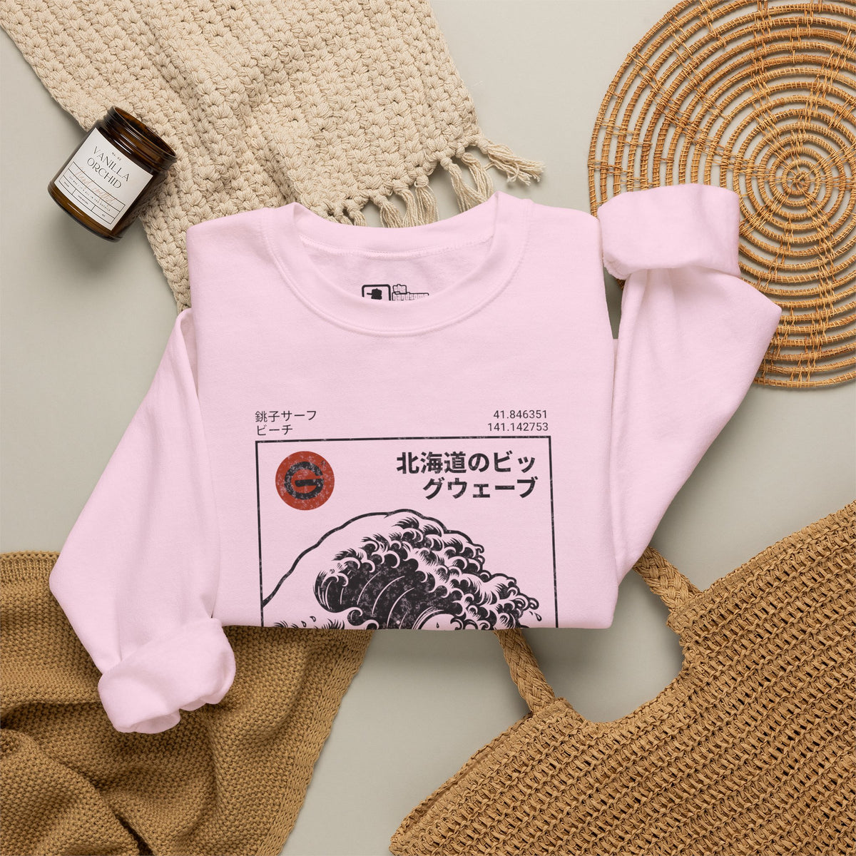 Hokkaido Wave Crewneck Sweatshirt