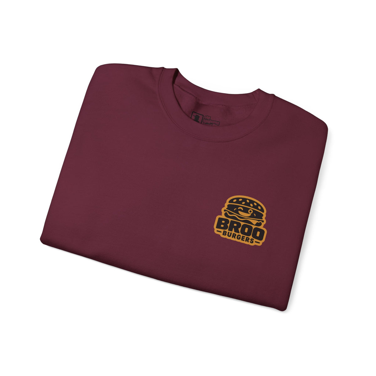 Burger Logo Sweatshirt — 'BROO Burgers' Retro Fast Food Crewneck