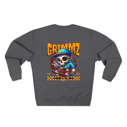 GRIMMYZ Skull Skateboard Crewneck Sweatshirt