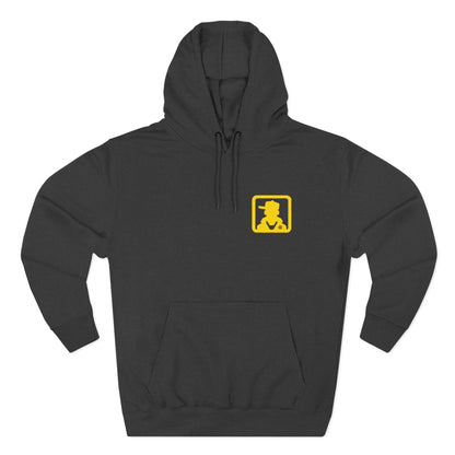 Minimal White Pocket Logo Hoodie