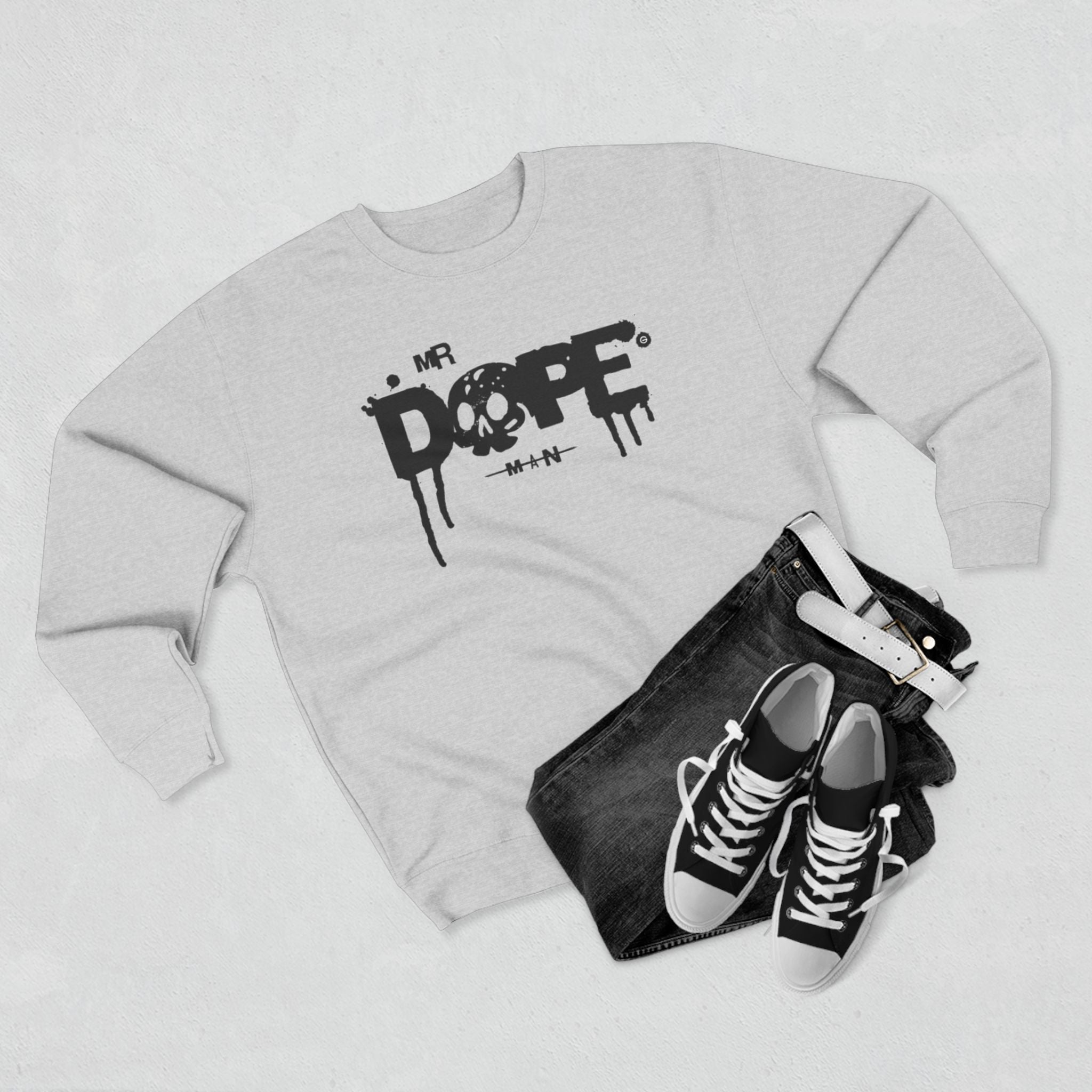Dope Skull Crewneck Sweatshirt — Mr Dope Drip Graphic Pullover