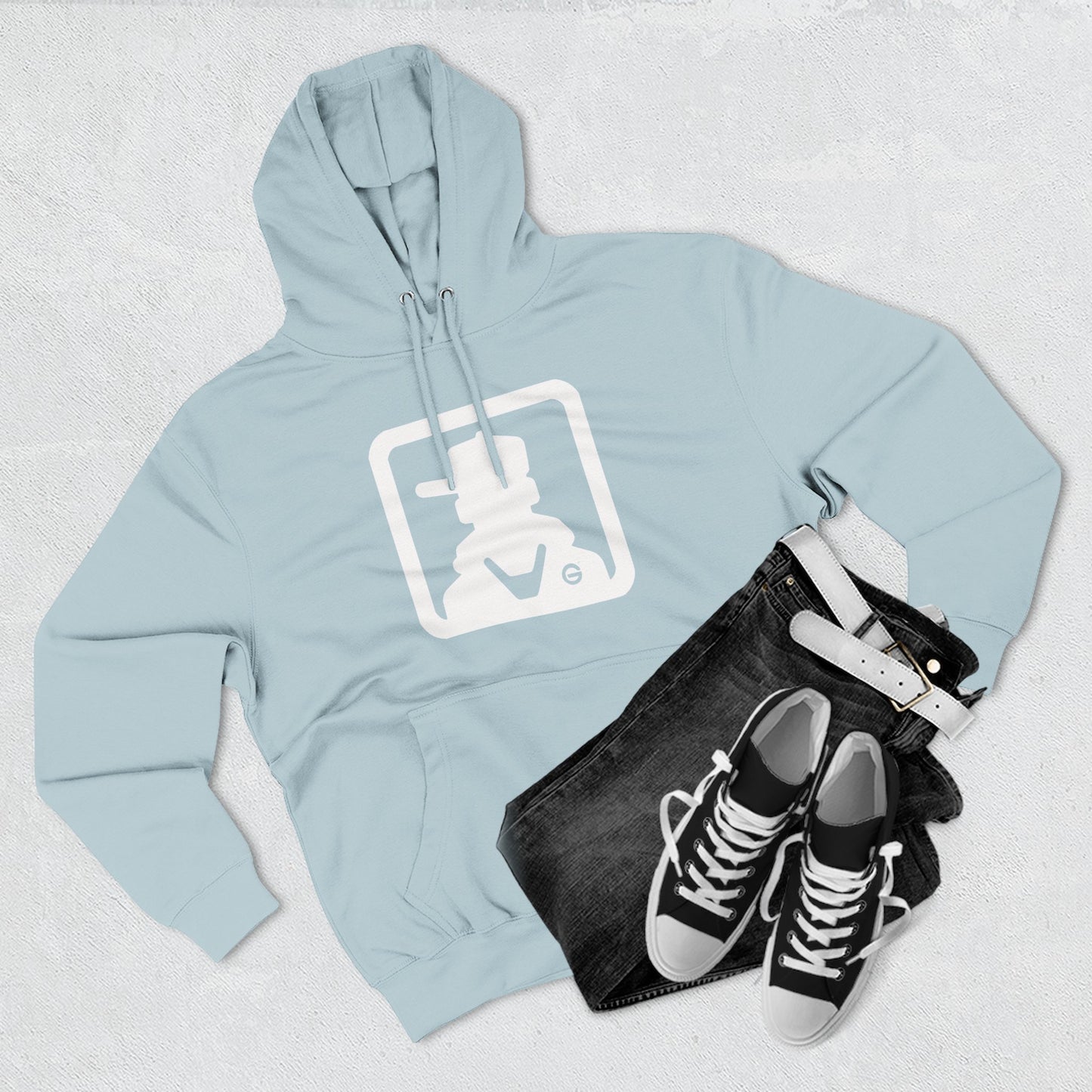 Minimal Square Logo Fleece Hoodie
