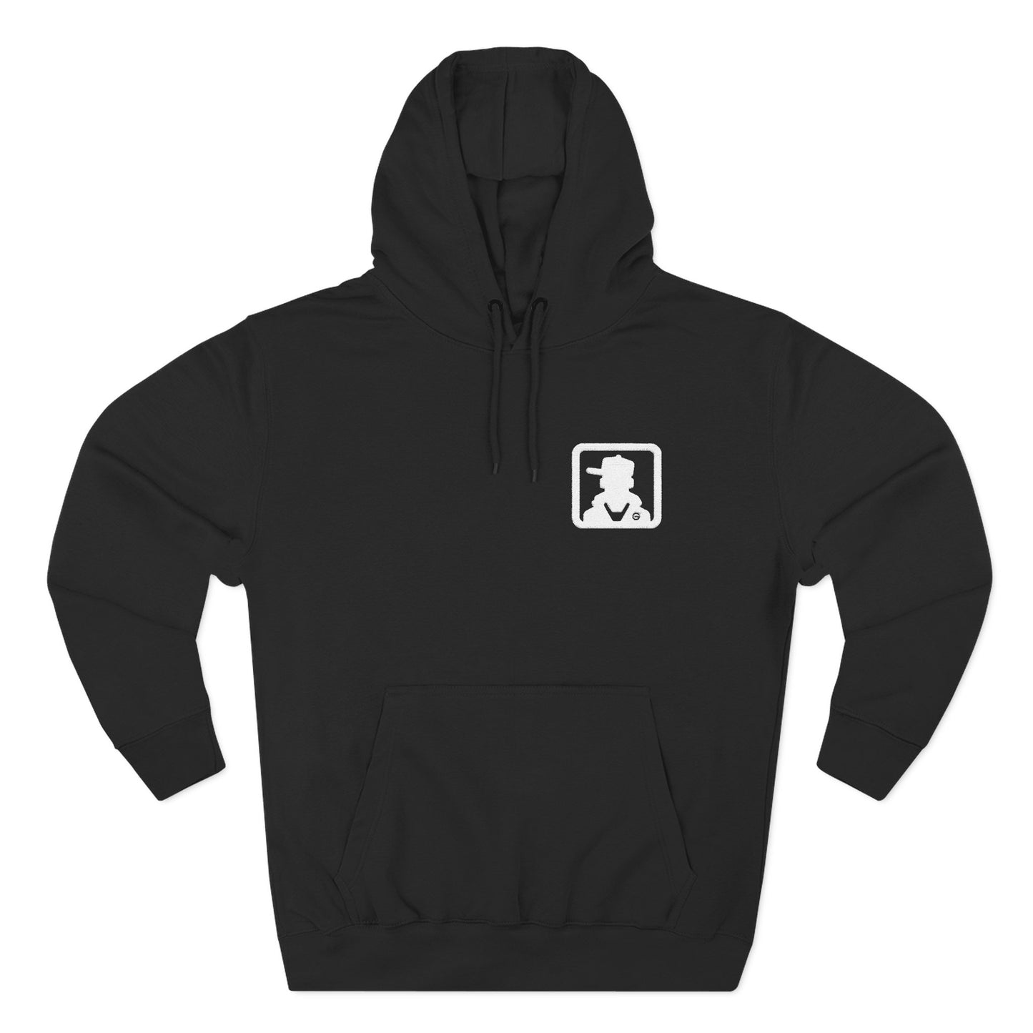 Minimal White Pocket Logo Hoodie
