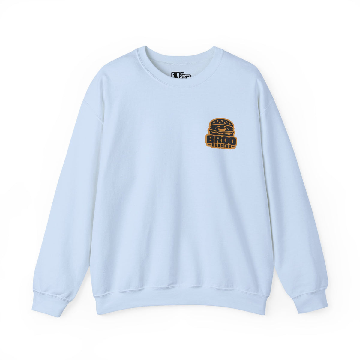 Burger Logo Sweatshirt — 'BROO Burgers' Retro Fast Food Crewneck