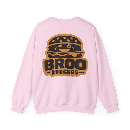 Burger Logo Sweatshirt — 'BROO Burgers' Retro Fast Food Crewneck