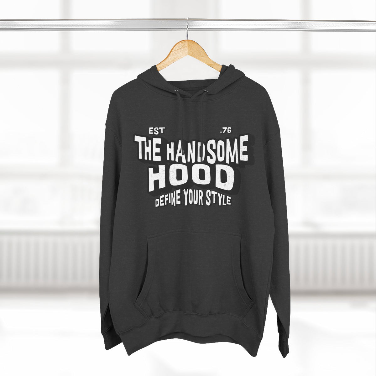 The Handsome Hood Fleece Hoodie - Retro Script Graphic Pullover