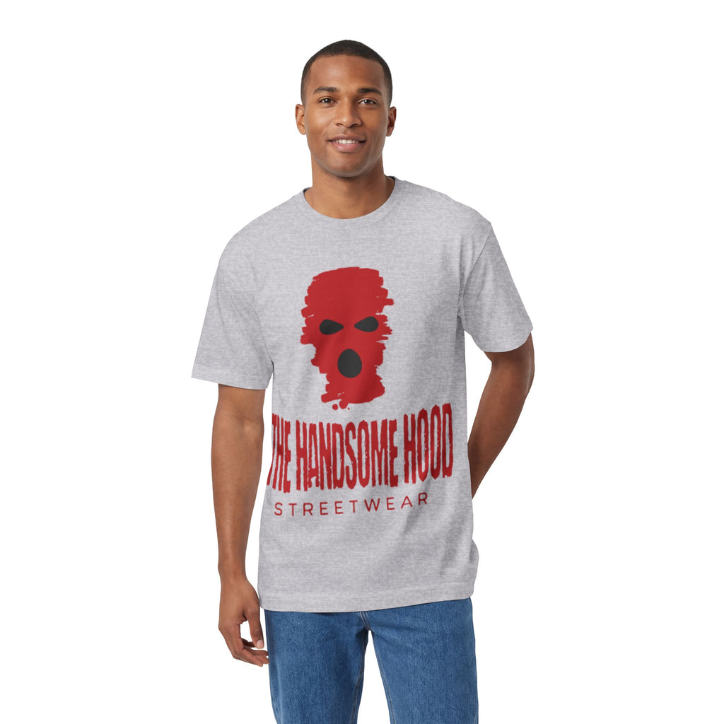 The Handsome Hood Streetwear Tee — Red Balaclava Graphic T-Shirt