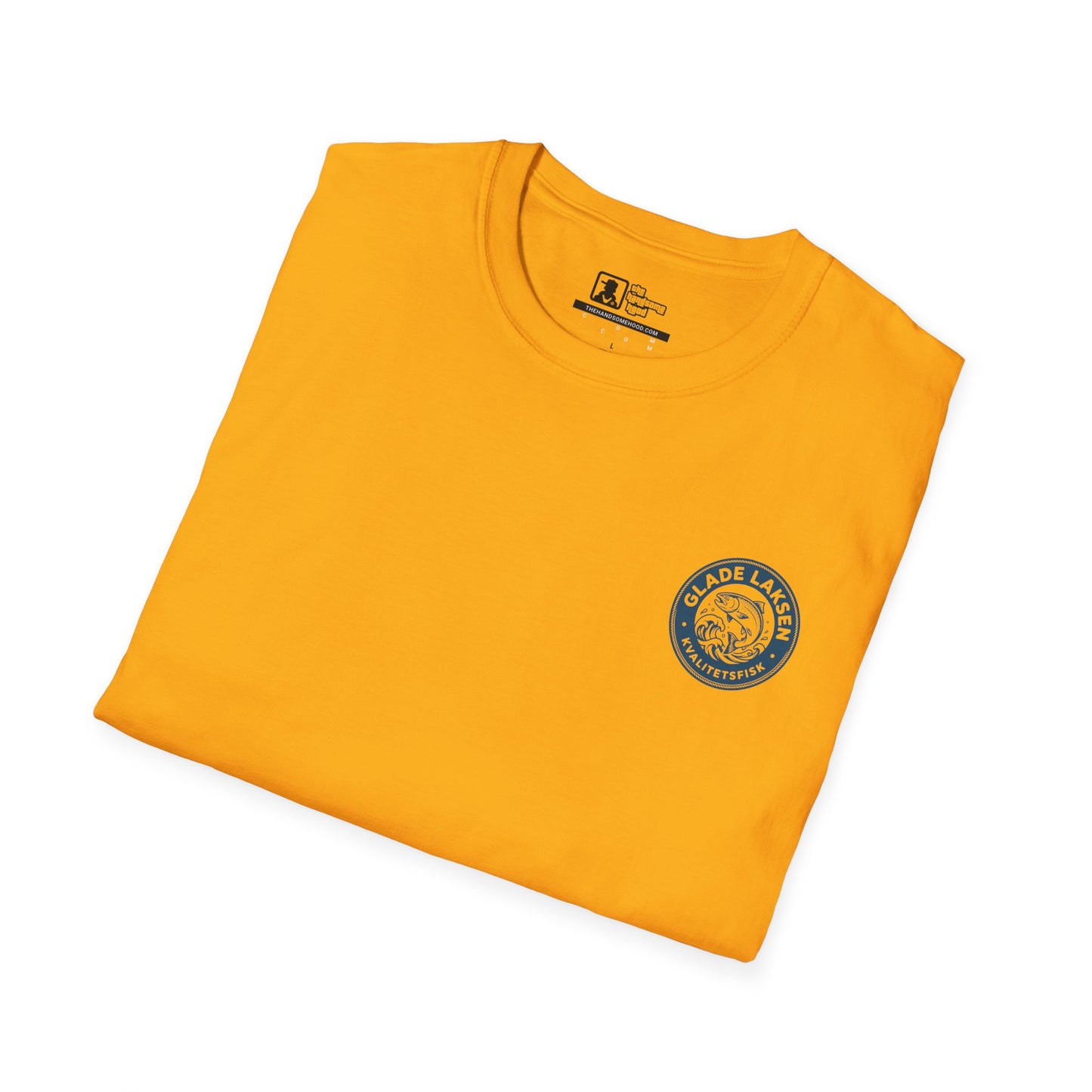 Glade Laksen Kvalitetsfisk T-Shirt — Vintage Salmon Fishing Tee