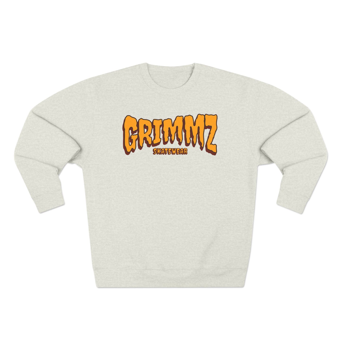 Grimmz Crewneck Sweatshirt — Bold Orange Logo Streetwear