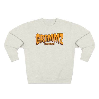 Grimmz Crewneck Sweatshirt — Bold Orange Logo Streetwear
